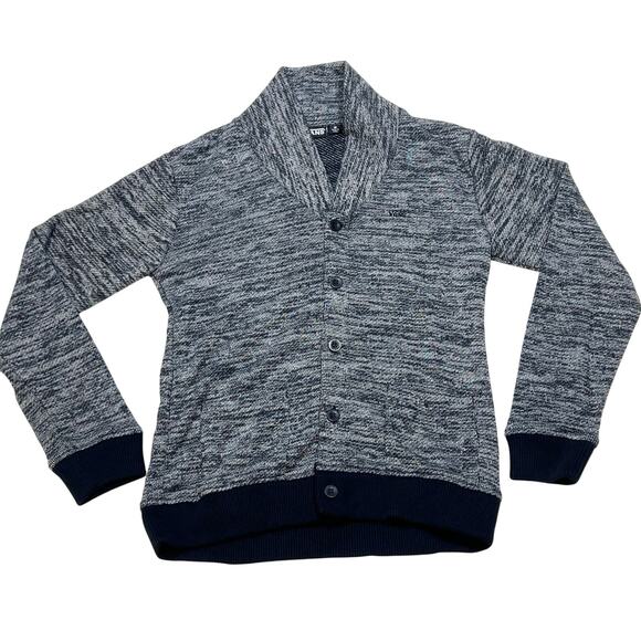 Vans Off The Wall Classic Cardigan Sweater Women Medium Gray Button Up New - Picture 1 of 5